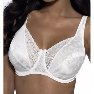Playtex 4422 Love My‎ Curves Lift Bra 44C White Lace Full Coverage Underwire NWT